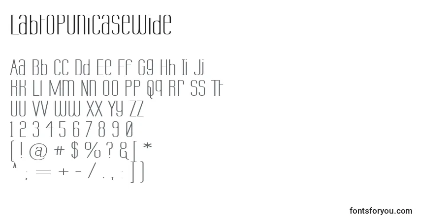 LabtopUnicaseWide-fontti – aakkoset, numerot, erikoismerkit