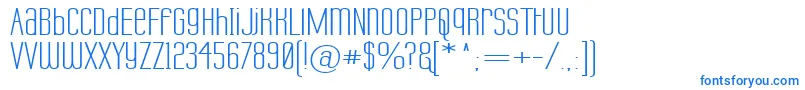 LabtopUnicaseWide-Schriftart – Blaue Schriften auf weißem Hintergrund