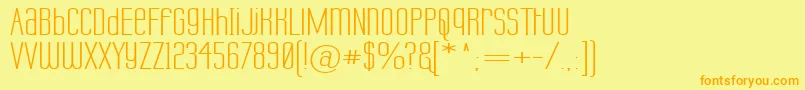 フォントLabtopUnicaseWide – オレンジの文字が黄色の背景にあります。