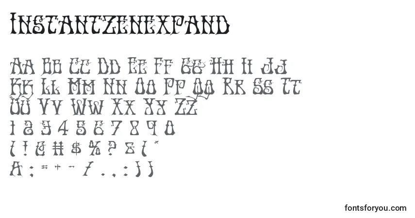 Шрифт Instantzenexpand – алфавит, цифры, специальные символы