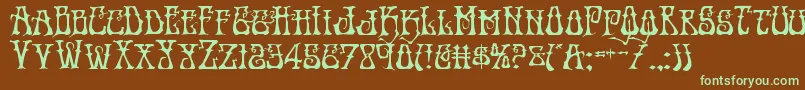 Шрифт Instantzenexpand – зелёные шрифты на коричневом фоне