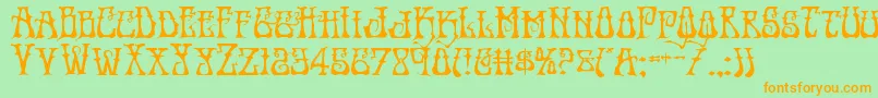 Instantzenexpand Font – Orange Fonts on Green Background