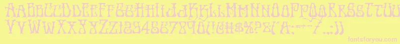Шрифт Instantzenexpand – розовые шрифты на жёлтом фоне