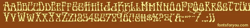 Instantzenexpand-fontti – keltaiset fontit ruskealla taustalla