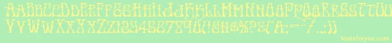 Instantzenexpand Font – Yellow Fonts on Green Background