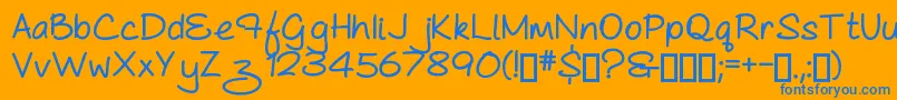 AsCuteAs...Heavy Font – Blue Fonts on Orange Background