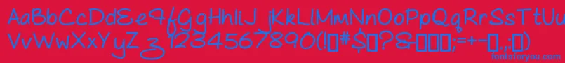 AsCuteAs...Heavy Font – Blue Fonts on Red Background