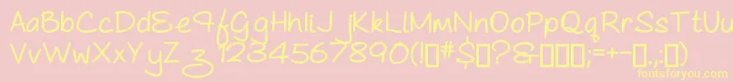 AsCuteAs...Heavy Font – Yellow Fonts on Pink Background