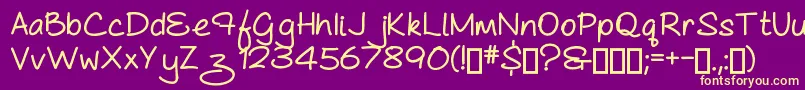 AsCuteAs...Heavy Font – Yellow Fonts on Purple Background