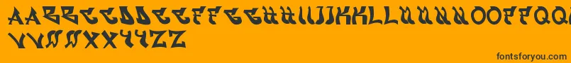 Graffont-Schriftart – Schwarze Schriften auf orangefarbenem Hintergrund