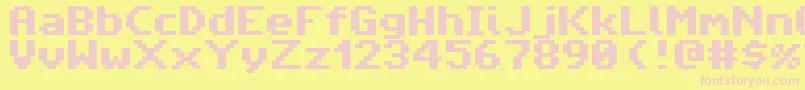 Amiga4everPro2 Font – Pink Fonts on Yellow Background