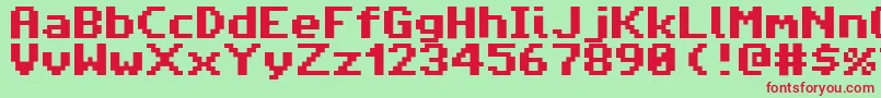 Amiga4everPro2 Font – Red Fonts on Green Background
