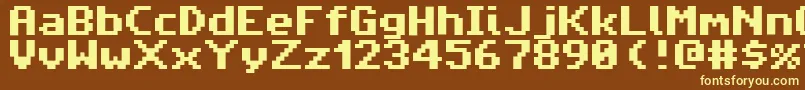 Amiga4everPro2 Font – Yellow Fonts on Brown Background
