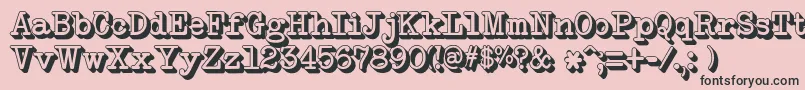 NeobulletinExtruded-fontti – mustat fontit vaaleanpunaisella taustalla