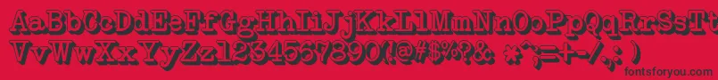 NeobulletinExtruded-Schriftart – Schwarze Schriften auf rotem Hintergrund