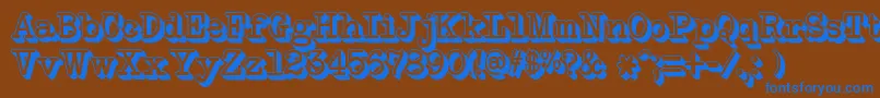 フォントNeobulletinExtruded – 茶色の背景に青い文字