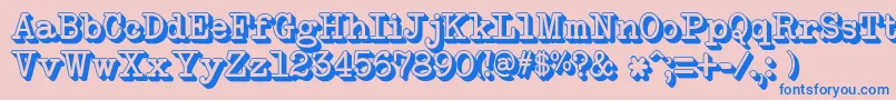 NeobulletinExtruded-fontti – siniset fontit vaaleanpunaisella taustalla