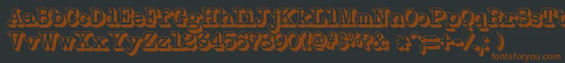 NeobulletinExtruded-fontti – ruskeat fontit mustalla taustalla