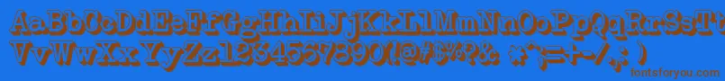 NeobulletinExtruded Font – Brown Fonts on Blue Background