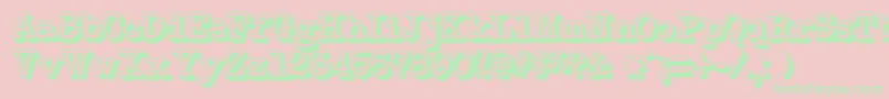 NeobulletinExtruded-fontti – vihreät fontit vaaleanpunaisella taustalla