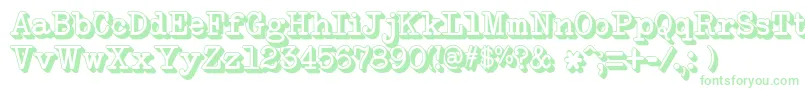 NeobulletinExtruded-Schriftart – Grüne Schriften auf weißem Hintergrund