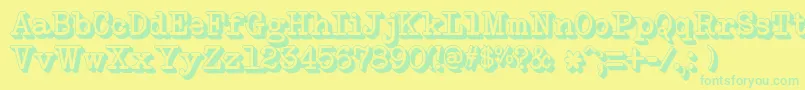 NeobulletinExtruded Font – Green Fonts on Yellow Background