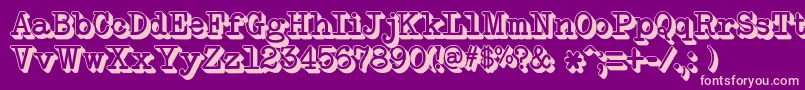NeobulletinExtruded-fontti – vaaleanpunaiset fontit violetilla taustalla