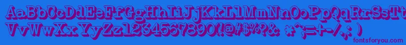 NeobulletinExtruded Font – Purple Fonts on Blue Background