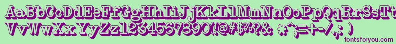 NeobulletinExtruded Font – Purple Fonts on Green Background