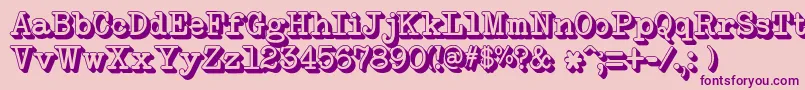 NeobulletinExtruded-Schriftart – Violette Schriften auf rosa Hintergrund