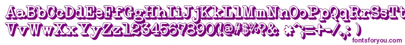 NeobulletinExtruded-Schriftart – Violette Schriften auf weißem Hintergrund