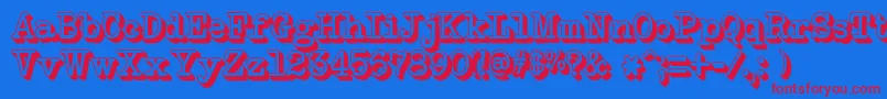 NeobulletinExtruded Font – Red Fonts on Blue Background
