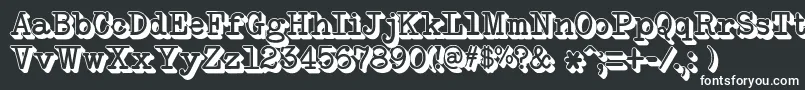 NeobulletinExtruded-fontti – valkoiset fontit mustalla taustalla