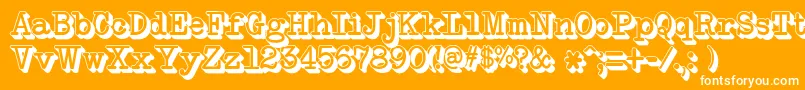 NeobulletinExtruded Font – White Fonts on Orange Background