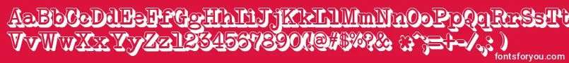 NeobulletinExtruded-Schriftart – Weiße Schriften auf rotem Hintergrund