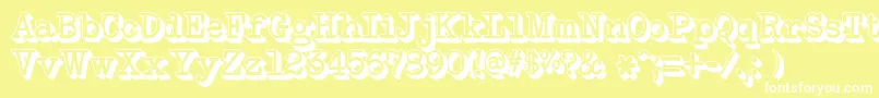 NeobulletinExtruded Font – White Fonts on Yellow Background