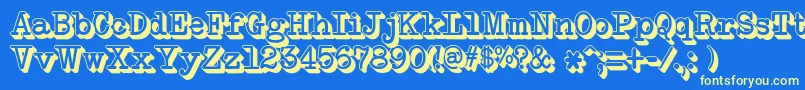 NeobulletinExtruded Font – Yellow Fonts on Blue Background