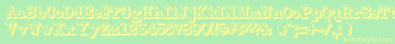 NeobulletinExtruded Font – Yellow Fonts on Green Background