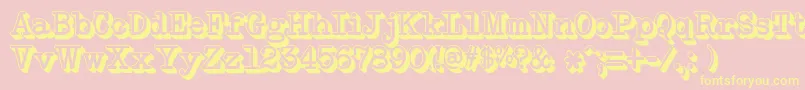 Шрифт NeobulletinExtruded – жёлтые шрифты на розовом фоне