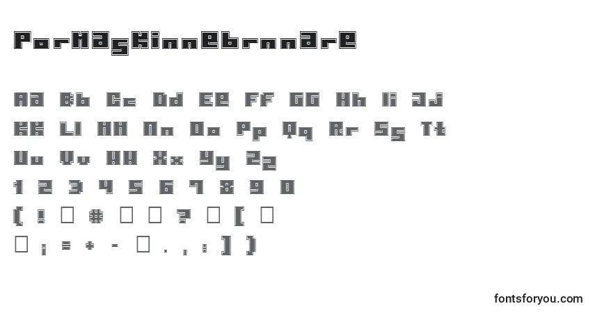 Czcionka Pormaskinnebrnnare – alfabet, cyfry, specjalne znaki