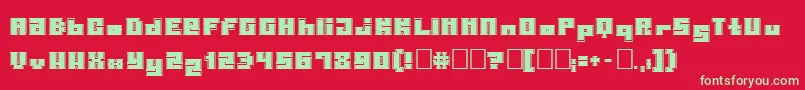Pormaskinnebrnnare Font – Green Fonts on Red Background