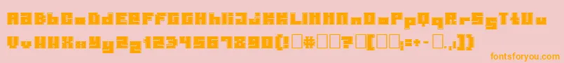 Pormaskinnebrnnare-Schriftart – Orangefarbene Schriften auf rosa Hintergrund