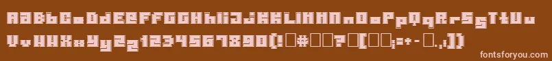 Pormaskinnebrnnare-Schriftart – Rosa Schriften auf braunem Hintergrund