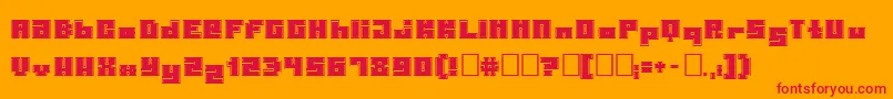 Pormaskinnebrnnare Font – Red Fonts on Orange Background