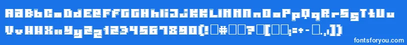 フォントPormaskinnebrnnare – 青い背景に白い文字