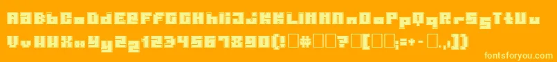 フォントPormaskinnebrnnare – オレンジの背景に黄色の文字