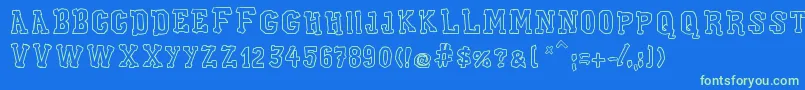 XiloGaldinoCast Font – Green Fonts on Blue Background