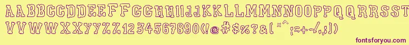 XiloGaldinoCast Font – Purple Fonts on Yellow Background