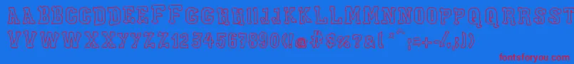 XiloGaldinoCast Font – Red Fonts on Blue Background