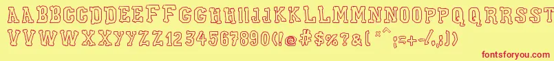 XiloGaldinoCast Font – Red Fonts on Yellow Background